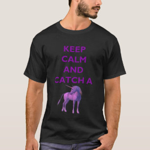 T-shirt Gardez le calme, Violet Unicorne Hommes simple T-s