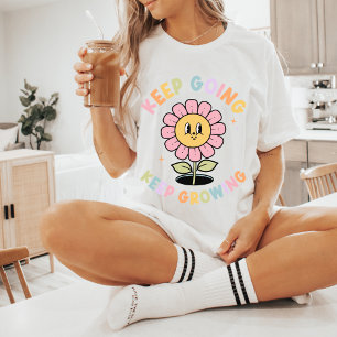 T-shirt Gardez le cap, grandissez Santé mentale Rétro