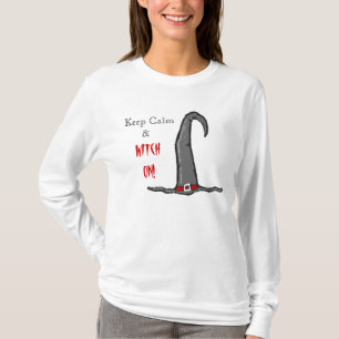T-shirt Gardez le Casquette de sorcière calme