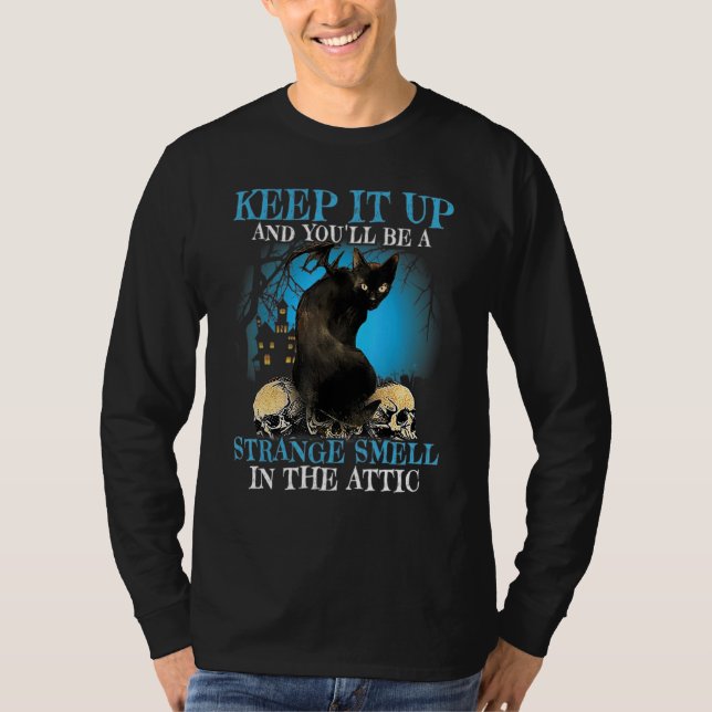 T-shirt Gardez le chat noir dessus et vous serez une odeur (Devant)
