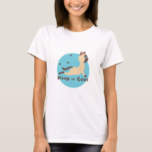 T-shirt Gardez-le cool Kawaii amusant chat pratique yoga p