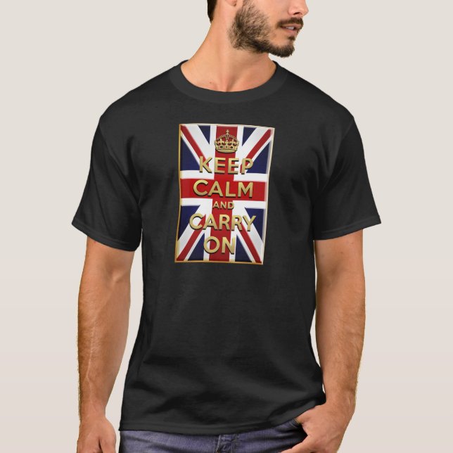 T-shirt Gardez le drapeau britannique calme (Devant)