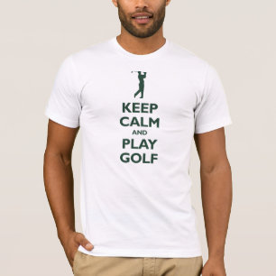T-shirt Gardez le golf de calme et de jeu (le vert forêt)