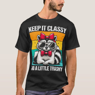 T-shirt Gardez Le Raccoon Classé Avec Lunettes De Soleil E