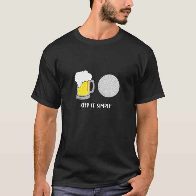 T-shirt Gardez-Le Simple Bière Golf Drôle Commun (Devant)