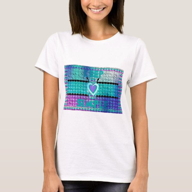 T-shirt Gardez-le simple : Cyan Heart & Clarity Art Motif (Devant)