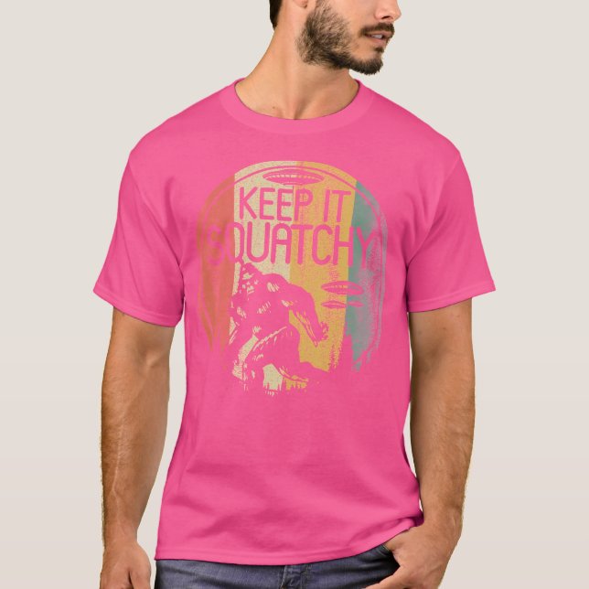 T-shirt Gardez-le Squatchch Retro Funny Sasquatch Alien Lo (Devant)