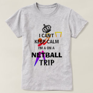 T-shirt Gardez le voyage calme de net-ball de slogan