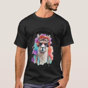 T-shirt Gardez l'éducation à domicile drôle Lama bizarre D
