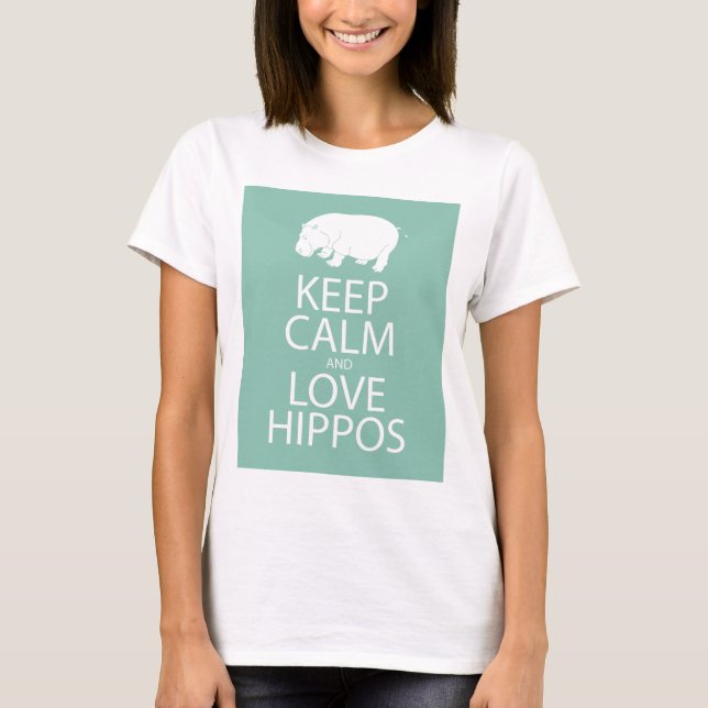 T-shirt Gardez l'hippopotame d'impression d'hippopotames (Devant)