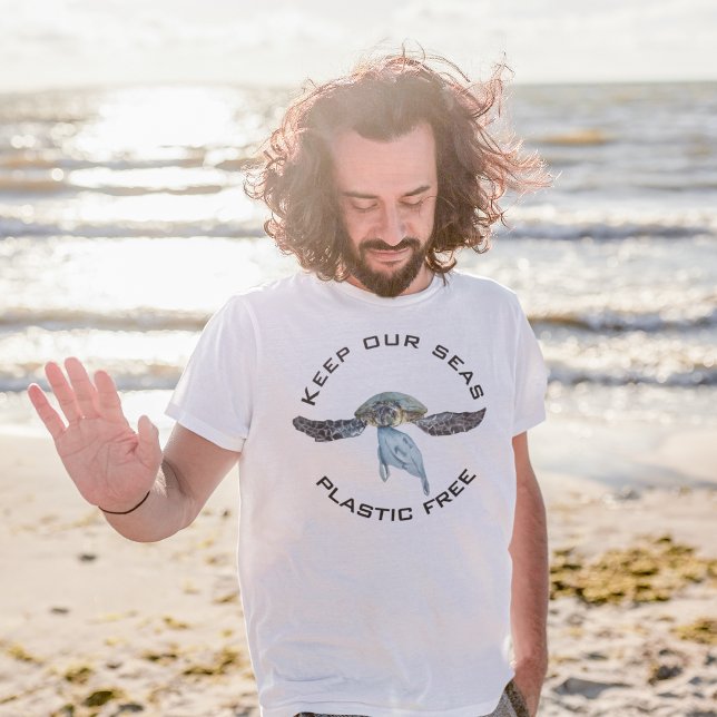 T-shirt Gardez notre tortue d'eau libre en plastique de me (Créateur téléchargé)