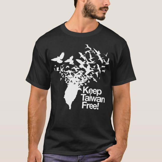T-shirt Gardez Taïwan libre avec les oiseaux de paix qui s (Devant)