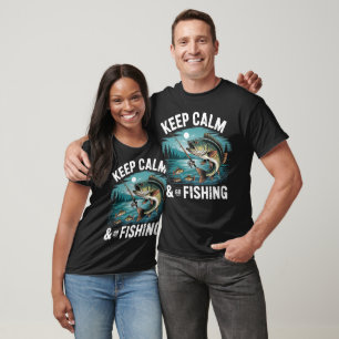T-shirt Gardez Votre Calme Et Allez À La Pêche