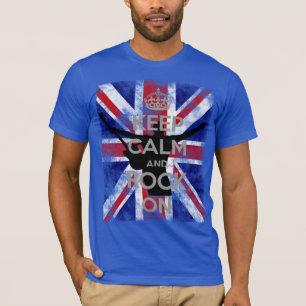 T-shirt Gardez votre calme et continuez à rocker Drapeau b
