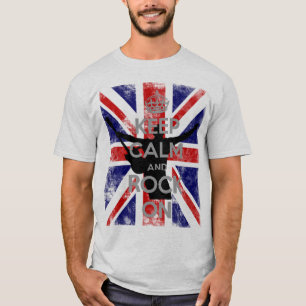 T-shirt Gardez votre calme et continuez à rocker Union Jac