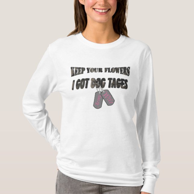 T-shirt Gardez votre épouse d'armée de fleurs (Devant)