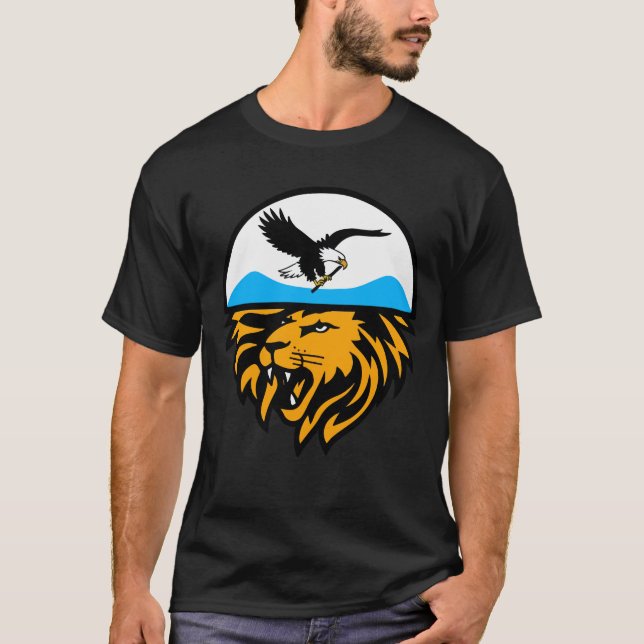 T-shirt Gardien céleste : Emblème d'aigle et de lion (Devant)