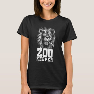 T-shirt Gardien d'animaux graphiques Lion Gardien de zoo A