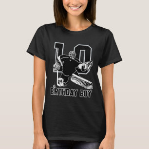 T-shirt Gardien de but de hockey sur glace n° 10 Joyeux 10