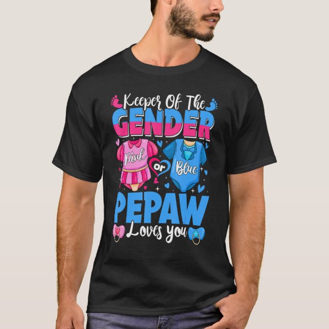 T-shirt Gardien De Genre Pepaw Vous Aime Bébé Rose Ou Bleu (Devant)