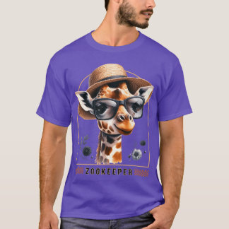T-shirt Gardien de girafe Safari Zoo - moderne