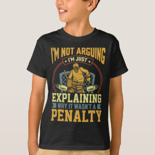 T-shirt Gardien de hockey expliquant une pénalité drôle de