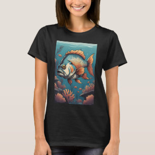 T-shirt Gardien de poissons monstres Piranhas Prédateur Po