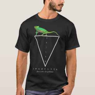 T-shirt Gardien de reptile géométrique Chameleon voilé