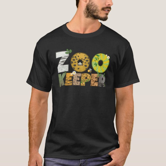 T-shirt Gardien de zoo Impression d'animaux de la faune de (Devant)