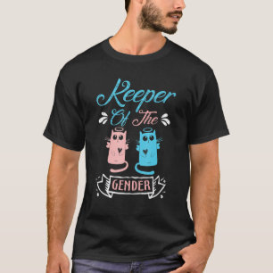 T-shirt Gardien des chats mignons genre en bleu et rose p