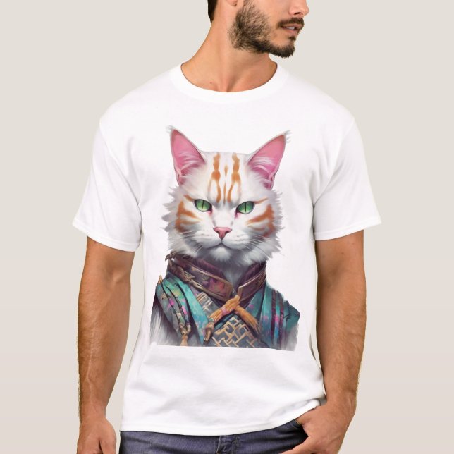 T-shirt Gardien des chats Samurai (Devant)