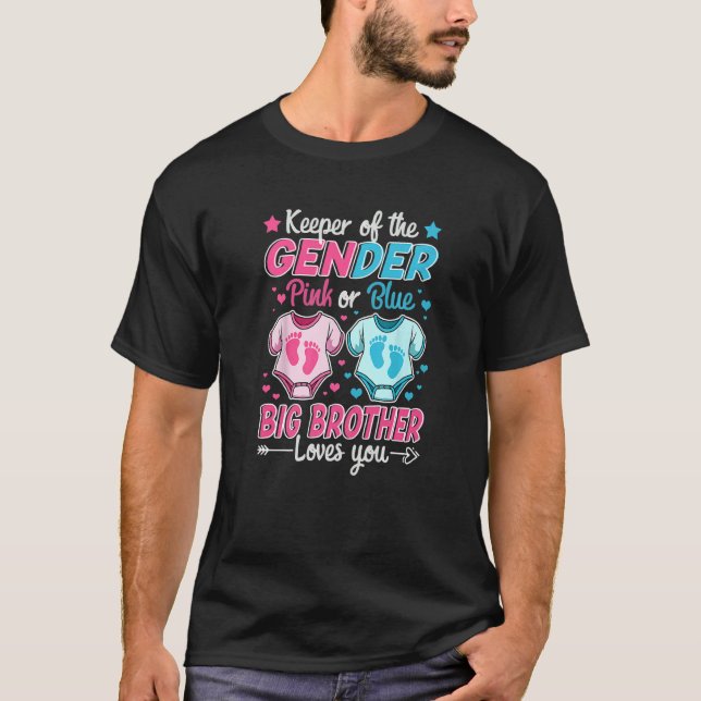 T-shirt Gardien Du Genre Révèle Rose Ou Bleu Big Brother L (Devant)