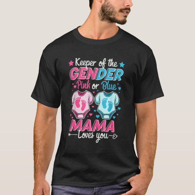 T-shirt Gardien Du Sexe Révèle Rose Ou Bleu Mama Aime Yo (Devant)