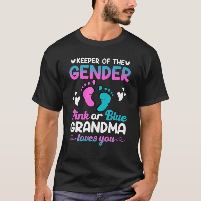 T-shirt Gardien Du Sexe Rose Ou Bleu Grand-Mère Aime Votre (Devant)