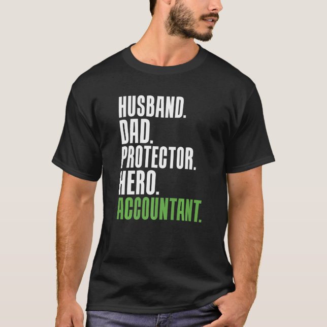 T-shirt Gardien fiscal comptable de Héros de papa du mari (Devant)