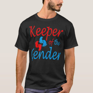 T-shirt gardien rouge et bleu de l'idée de la fête du genr