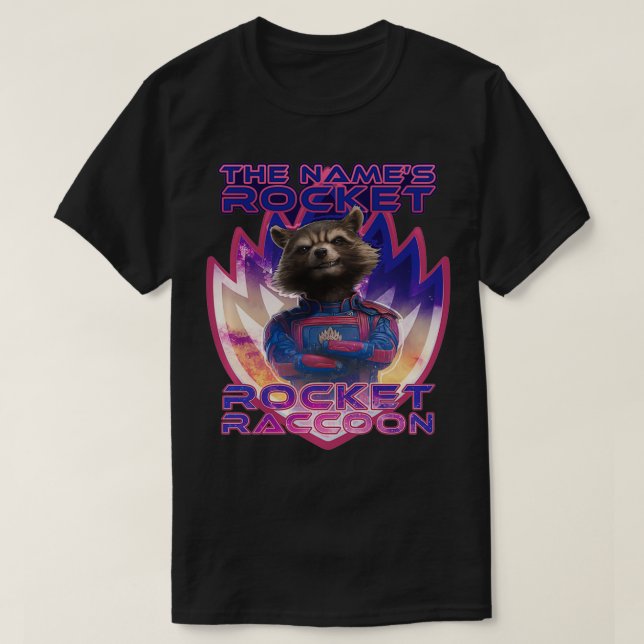 T-shirt Gardiens de la Galaxie 3 Les noms Rocket Raccoon (Design devant)
