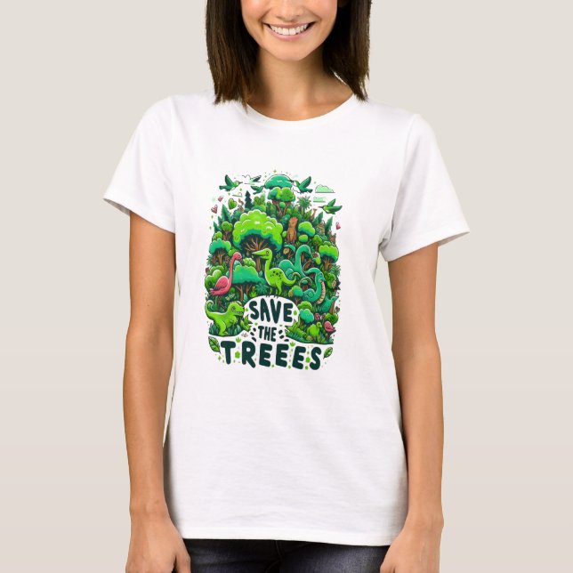 T-shirt Gardiens préhistoriques : Sauvez les arbres (Devant)