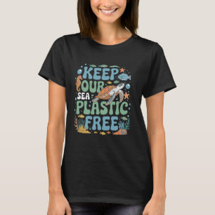 T-shirt Gardons Nos Mers Sans Plastique, Cadeaux Écologiqu
