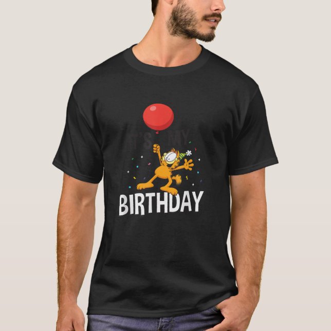 T-shirt Garfield C'est mon anniversaire Confetti Journal d (Devant)