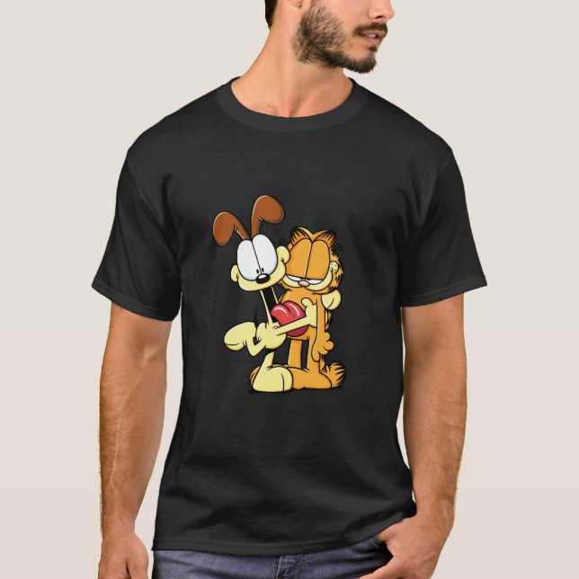 T-shirt Garfield Cute Odie Accrocher Garfield Cartographie (Devant)