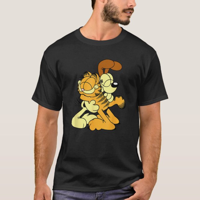 T-shirt Garfield Odie accroupissant mignon dessin animé ch (Devant)
