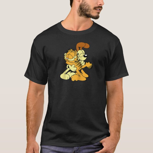 T-shirt Garfield Odie accroupissant mignon dessin animé ch (Devant)