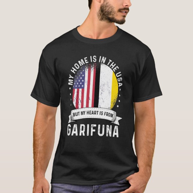 T-shirt Garifuna American Patriot Grown Proud Home USA Fla (Devant)