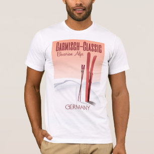 T-shirt Garmisch Classique, Affiche de ski des Alpes bavar