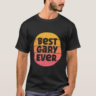 T-shirt Gary Nom Retro Sunset Graphisme Meilleur Gary Jama