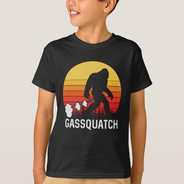 T-shirt GASSQUATCH Bigfoot Retro Design (Devant)