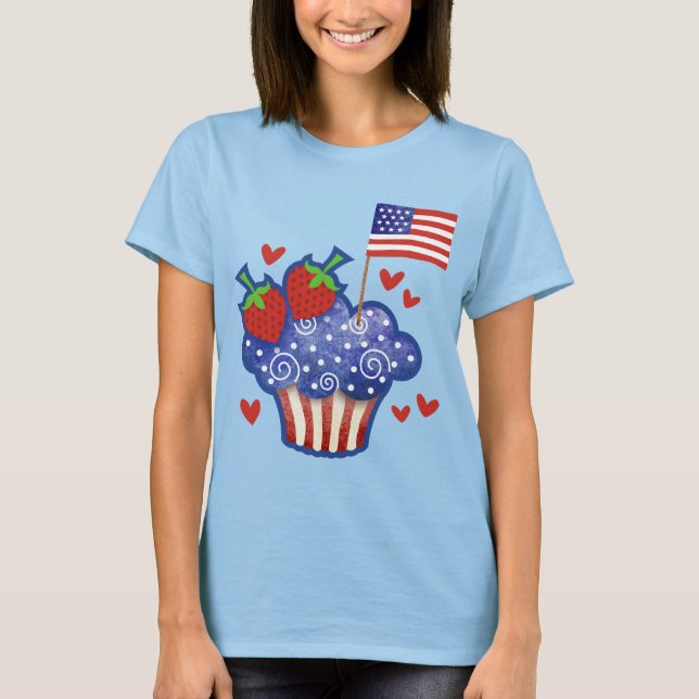 T-shirt Gâteau américain Cupcake (Devant)