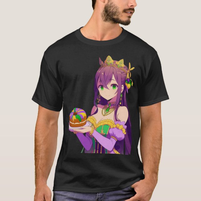 T-shirt Gâteau Anime Mardi Gras King (Devant)