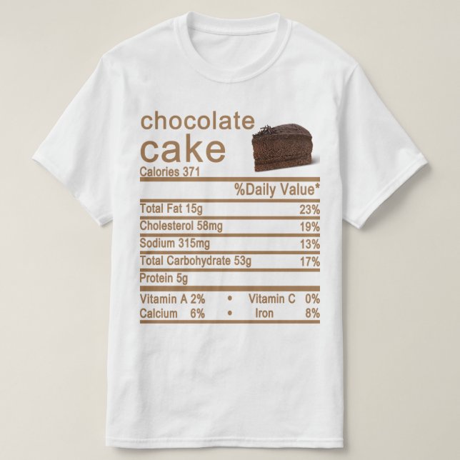 T-shirt gâteau au chocolat (Design devant)